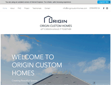 Tablet Screenshot of origincustomhomes.com
